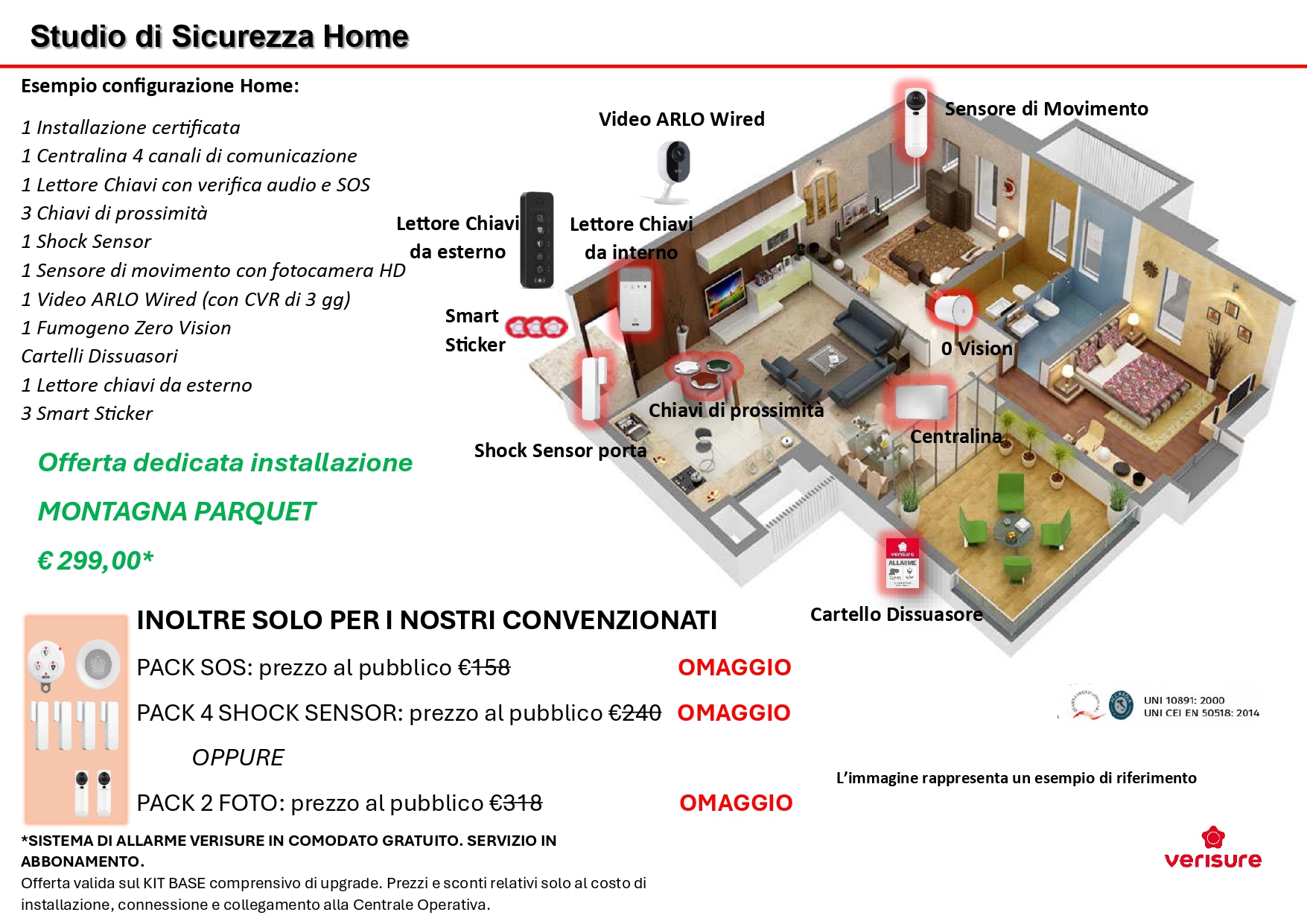 Montagna Parquet partner Verisure: sistema di allarme in promozione