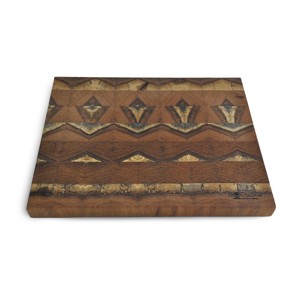 Tagliere in Merbau massello da recupero | a scacchi