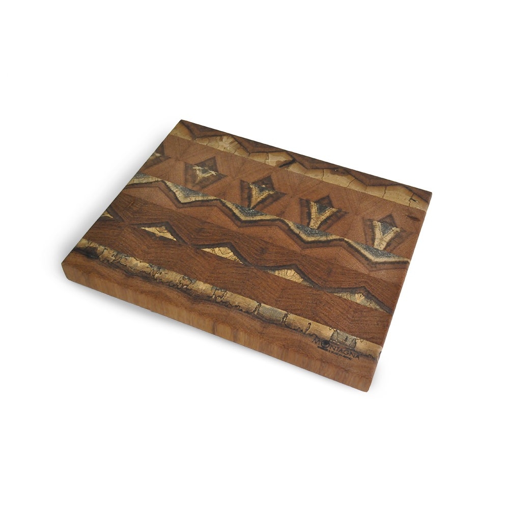 Tagliere in Merbau massello da recupero | a scacchi