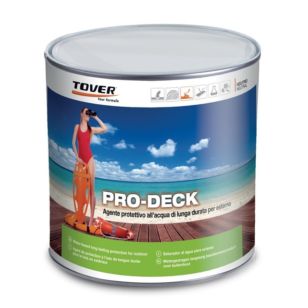 Pro Deck | Protettivo all’acqua per decking e legno in esterno | 2,5 L