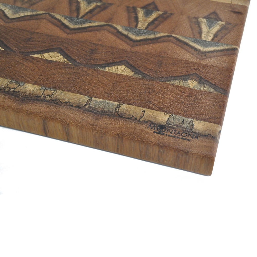 Tagliere in Merbau massello da recupero | a scacchi