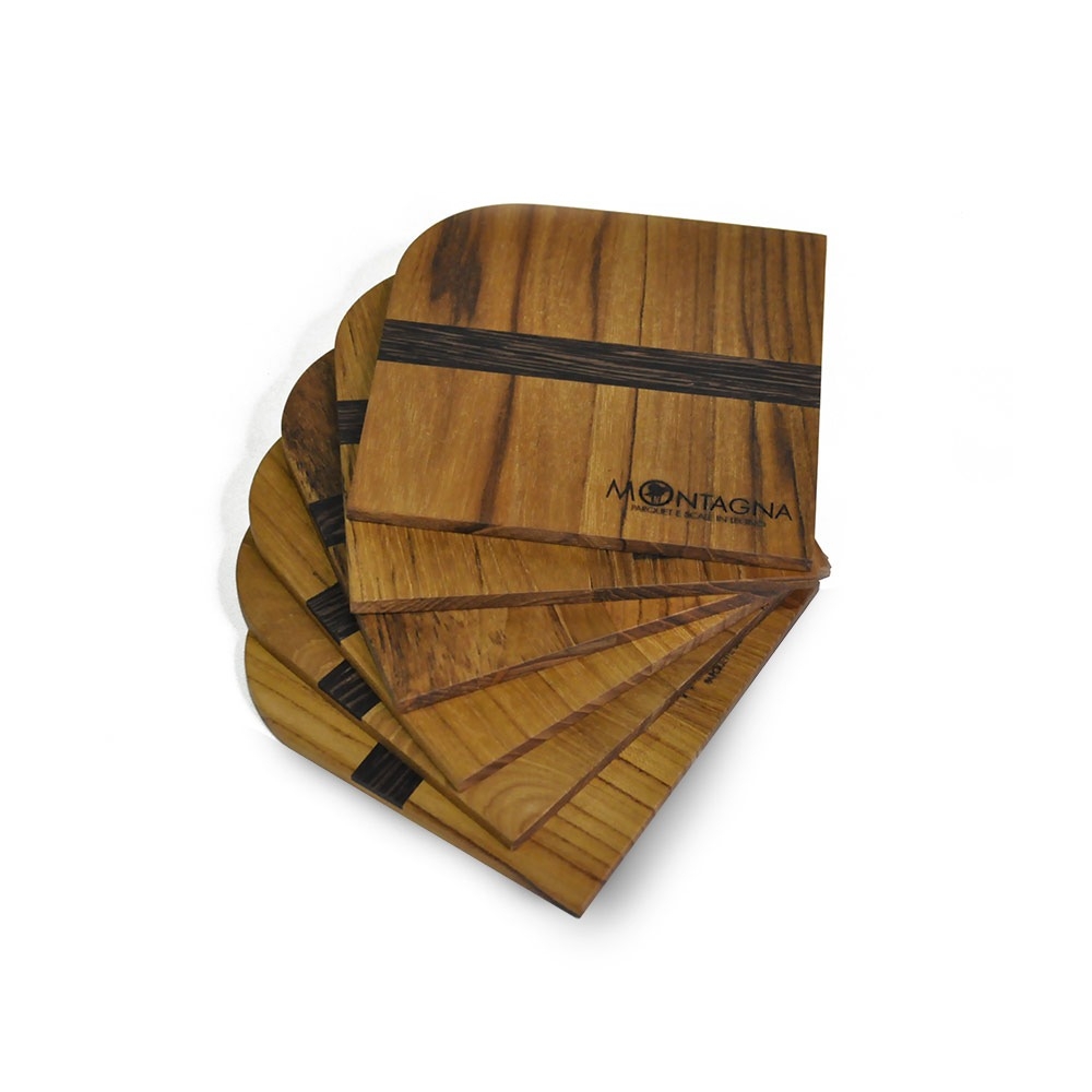 Sottobicchieri in Teak e Wengè | 6 PZ
